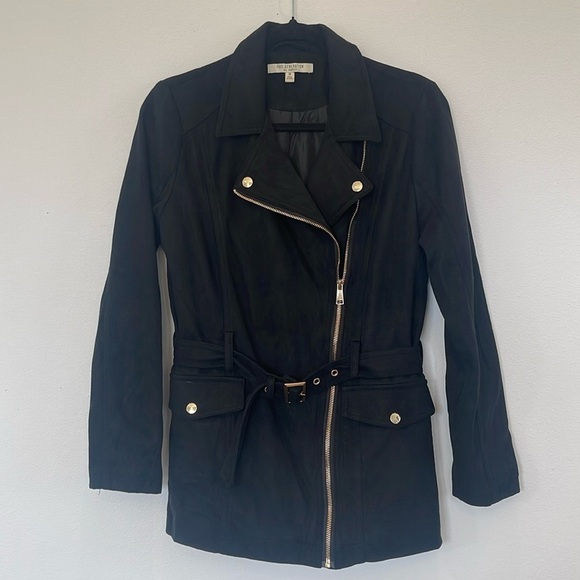 Free Generation Los Angeles Black Suede Jacket - Size M - Zipper & Gold Buttons - Picture 1 of 14